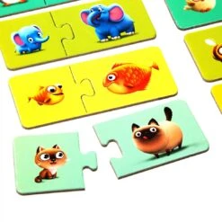 Puzzlika P13531 Puzzles Animal Family, Multi Color -Djeco Geschaft 13531