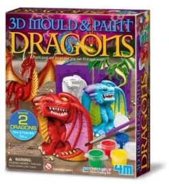 4M Crea GIPS GIETEN EN VERVEN: 3D DRAKEN, Doos 18x22x5cm, 5+