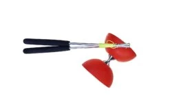 Acrobat 105 Gummi Diabolo Mit Aluminium Hand Sticks, Rot