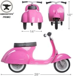 Ambosstoys Primo Classic Aufsitz-Roller - Rosa -Djeco Geschaft ambosstoys primo classic ride on scooter roze 3