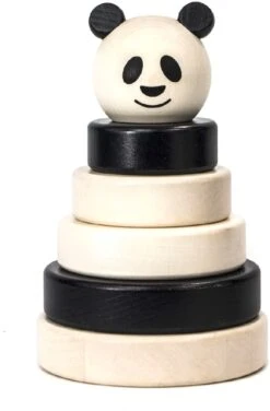 Bajo Steckturm PANDA Aus Massivholz, Schwarz-weiß