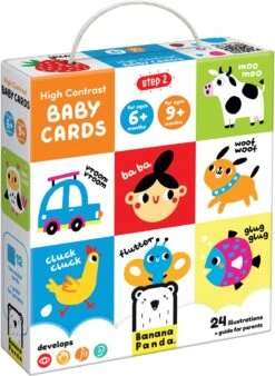 Banana Panda Hoog Contrast Zwart Wit Babykaarten 6m+ 9m+