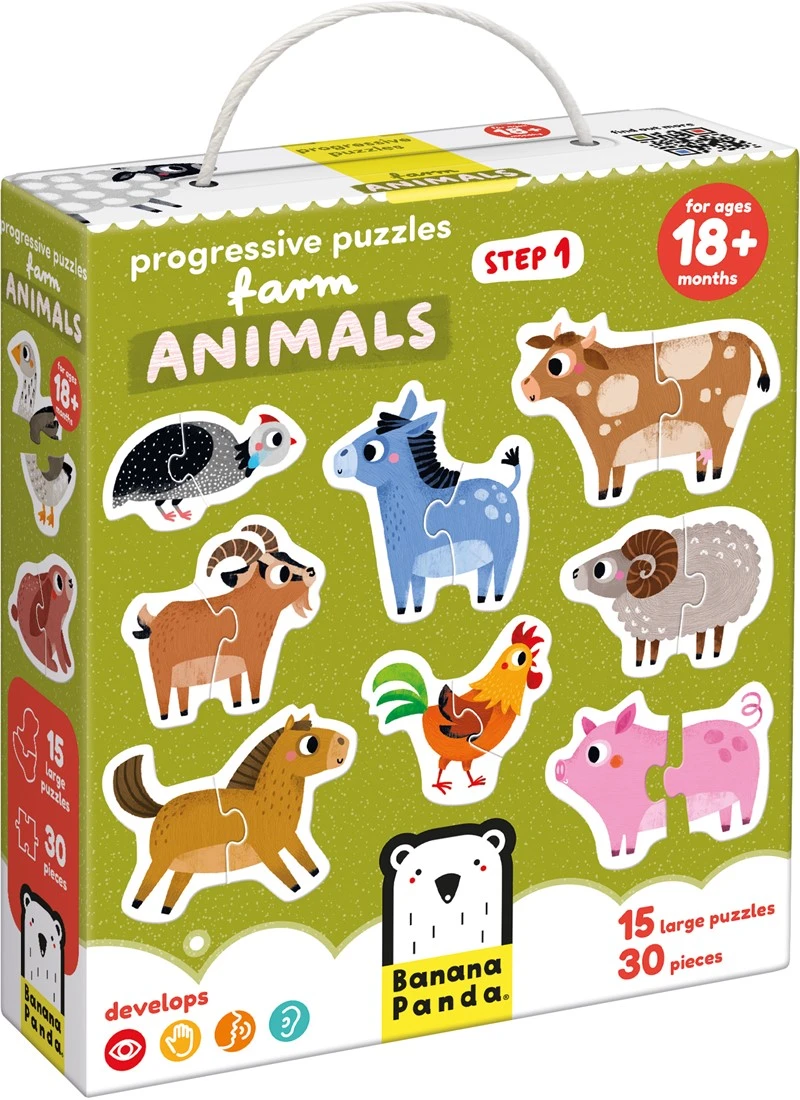 Banana Panda Stap Voor Stap Puzzel Boerderijdieren 18m+ 3 Banana Panda Stap Voor Stap Puzzel Boerderijdieren 18m+