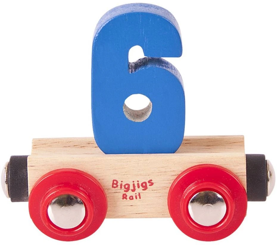 BigJigs Rail Name Number 6 , Zahlenwagen 6 3 BigJigs Rail Name Number 6 , Zahlenwagen 6