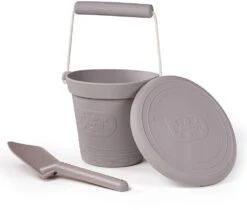 Bigjigs Silikon-Eimer - Steingrau -Djeco Geschaft bigjigs silikon eimer steingrau 2