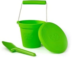 Bigjigs Silikon-Eimer - Wiese Grün -Djeco Geschaft bigjigs silikon eimer wiese gruen 2