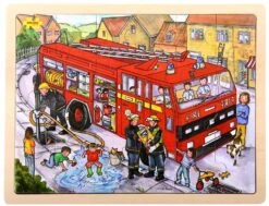 Bigjigs Toys Rahmenpuzzle Feuerwehr -Djeco Geschaft bigjigs toys rahmenpuzzle feuerwehr 2