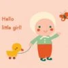 Bora Shop Bora Hello Baby-Little Girl Ansichtkaart