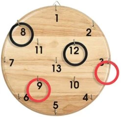BS GA366 Hooky-Hook Toss Ringwurfspiel, Holz/Rot/Schwartz
