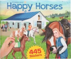 Depesche 11584 Sticker-Album "Create Your Happy Horses", Sticker-Heft Für Pferde-Fans Mit 24 Seiten Und 445 Stickern Zum Verzieren, Ca. 24,5 X 30 X 0,7 Cm Groß