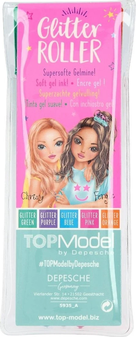 Depesche 5935 TOPModel - Glittergel-Stifte Set, 5 Glitzer-Stifte In Orange, Pink, Lila, Blau Und Grün, Zum Schreiben Und Verzieren 5 Depesche 5935 TOPModel - Glittergel-Stifte Set, 5 Glitzer-Stifte In Orange, Pink, Lila, Blau Und Grün, Zum Schreiben Und Verzieren – Bild 3