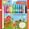 Dicker Filzstift - STABILO Trio Jumbo - 12er Pack - 12 Farben -Djeco Geschaft dicker filzstift stabilo trio jumbo 12er pack 12 farben