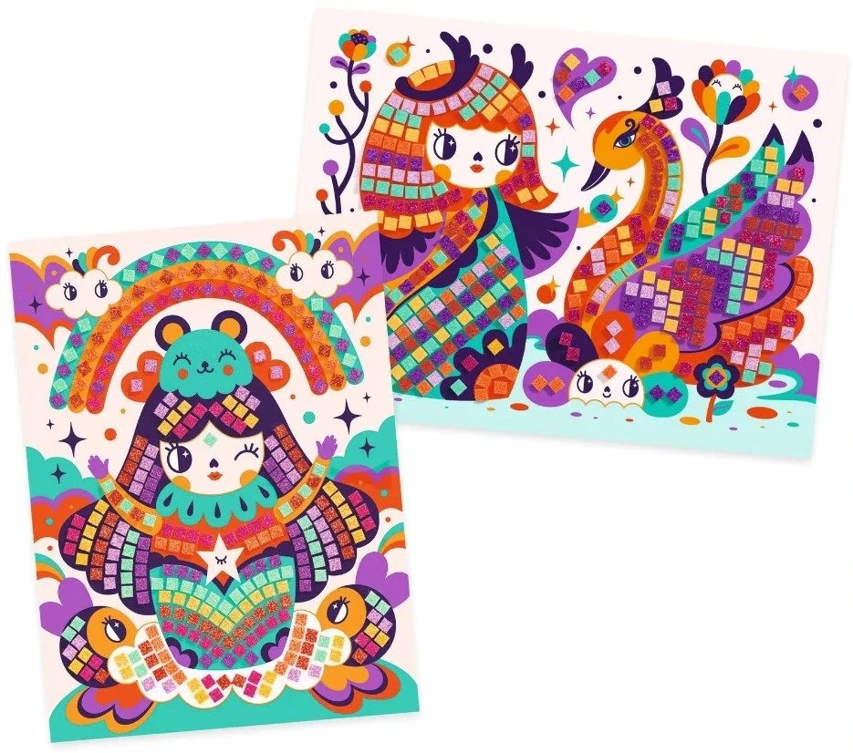 Djeco Bastelset Mosaik Kokeshis 5 Djeco Bastelset Mosaik Kokeshis – Bild 3