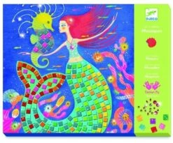 Djeco Caja Mosaicos EL Canto De Las Sirenas Mosaik-Box Das Singing Der Meerjungfrauen (39423), Bunt