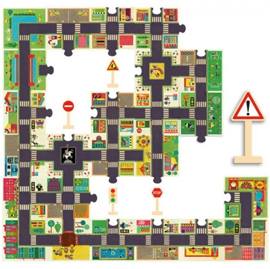 DJECO DJ07161 - Puzzle Strade - La Città 4 DJECO DJ07161 - Puzzle Strade - La Città – Bild 2