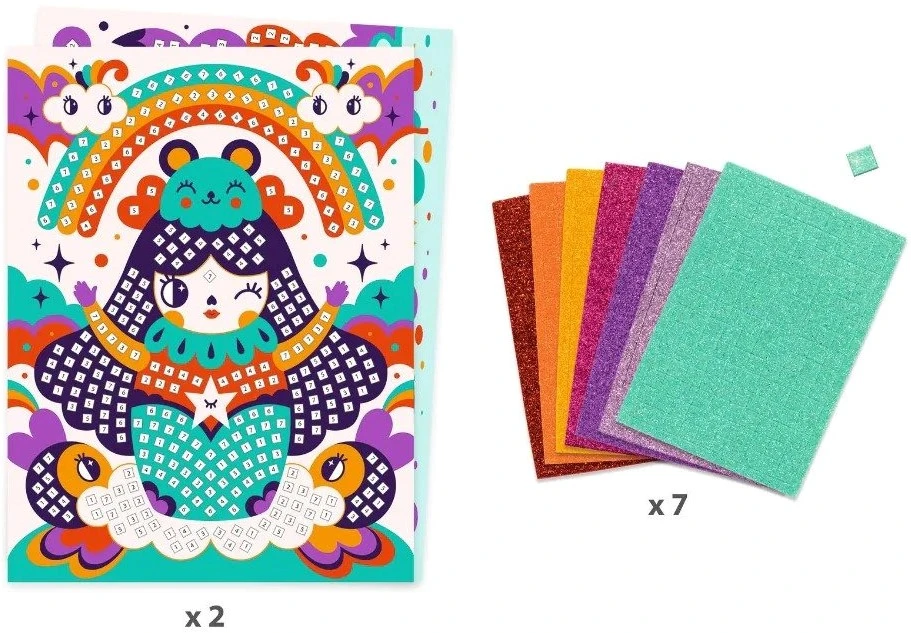 Djeco Bastelset Mosaik Kokeshis 6 Djeco Bastelset Mosaik Kokeshis – Bild 4