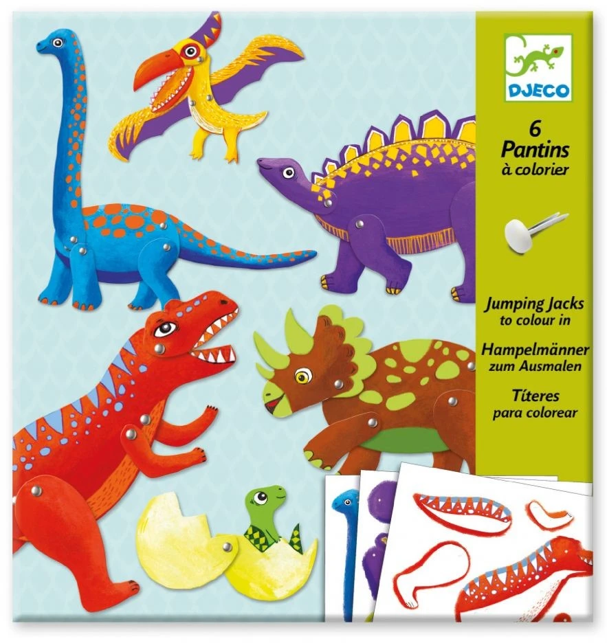 Djeco - Kreativ Set Dinos Mit Beweglichen Elementen 3 Djeco - Kreativ Set Dinos Mit Beweglichen Elementen