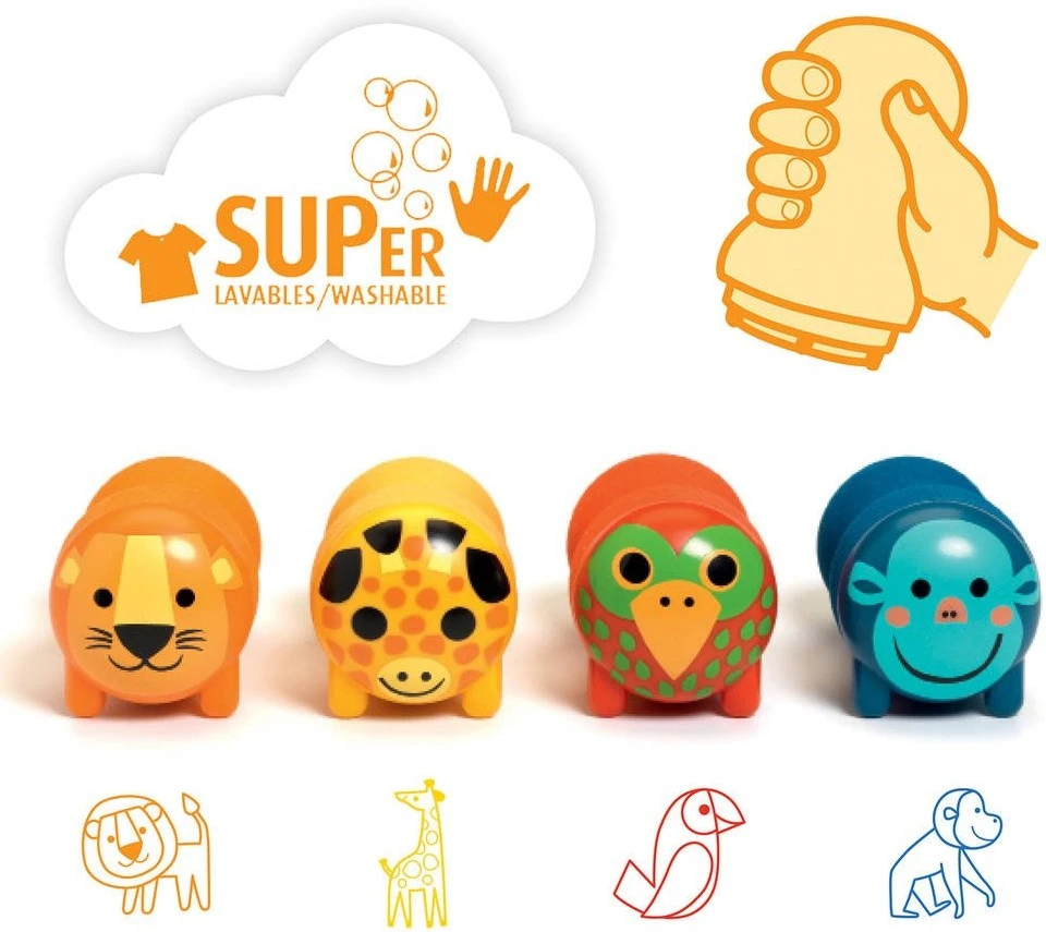 Djeco Tampons - Tiere Der Savanne 4 Djeco Tampons - Tiere Der Savanne – Bild 2