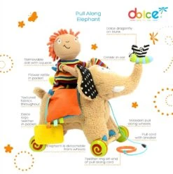 Dolce Classic Aktivitätsspielzeug Elefant Ollie & Sem - 33 Cm -Djeco Geschaft dolce classic aktivitaetsspielzeug elefant ollie sem 33 cm 3