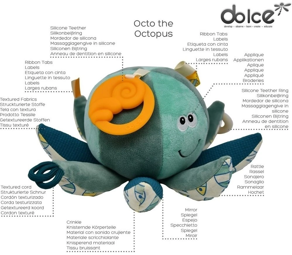 Dolce Ocean Aktivitätsspielzeug - Octopus Octo 4 Dolce Ocean Aktivitätsspielzeug - Octopus Octo – Bild 2