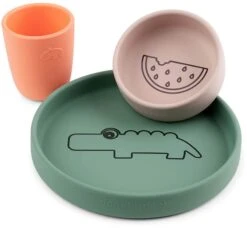 Done By Deer Silikon-Geschirrset Croco Colour Mix