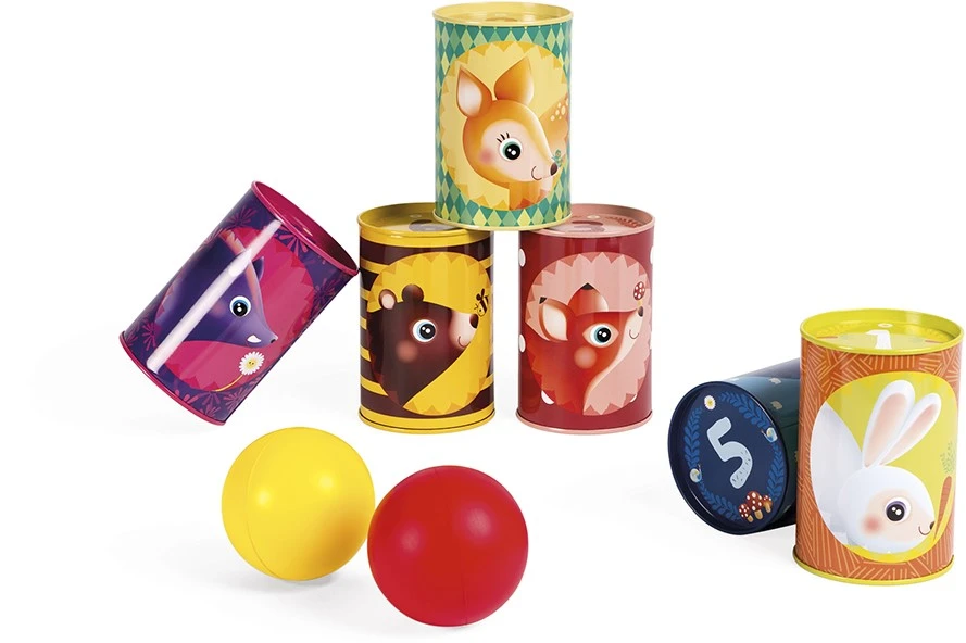 Janod Dosenwerf-Spiel "Waldbewohner" Mit Aluminium-Dosen 6 Stück 5 Janod Dosenwerf-Spiel "Waldbewohner" Mit Aluminium-Dosen 6 Stück – Bild 3