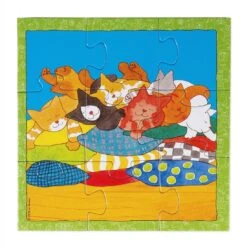 Bambolino Toys Dikkie Dik 4 In 1 Puzzel (wit) (4+6+9+16) -Djeco Geschaft extra afbeelding voor 8716473520168