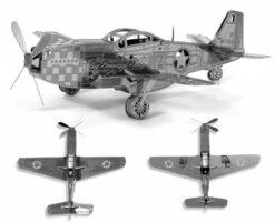 Fascinations Metal Earth MMS003 - 502498, Boeing P-51 Mustang, Konstruktionsspielzeug, 1 Metallplatine, Ab 14 Jahren -Djeco Geschaft fascinations metal earth mms003 502498 boeing p 51 mustang konstruktionsspielzeug 1 metallplatine ab 14 jahren 3