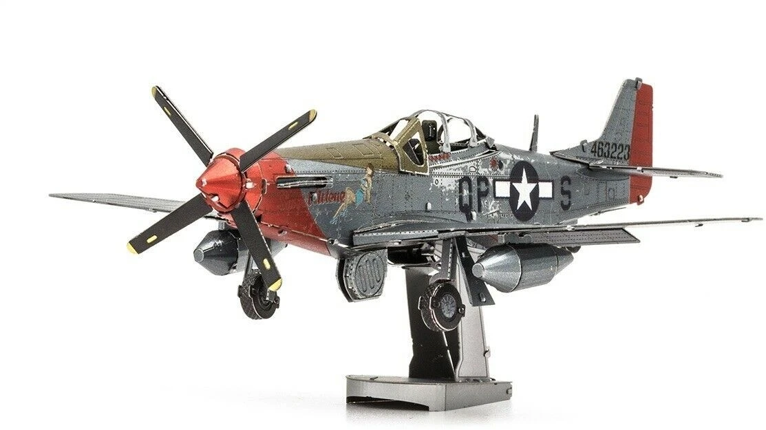 Fascinations MMS180 - Metal Earth 502501 - P-51D Mustang Sweet Arlene, Lasergeschnittener 3D-Konstruktionsbausatz, 2 Metallplatinen, Ab 14 Jahren 3 Fascinations MMS180 - Metal Earth 502501 - P-51D Mustang Sweet Arlene, Lasergeschnittener 3D-Konstruktionsbausatz, 2 Metallplatinen, Ab 14 Jahren