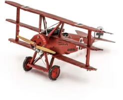 Fascinations MMS210 - Metal Earth 502473 - Tri-Wing Fokker Roter Baron, Lasergeschnittener 3D-Konstruktionsbausatz, 2 Metallplatinen, Ab 14 Jahren
