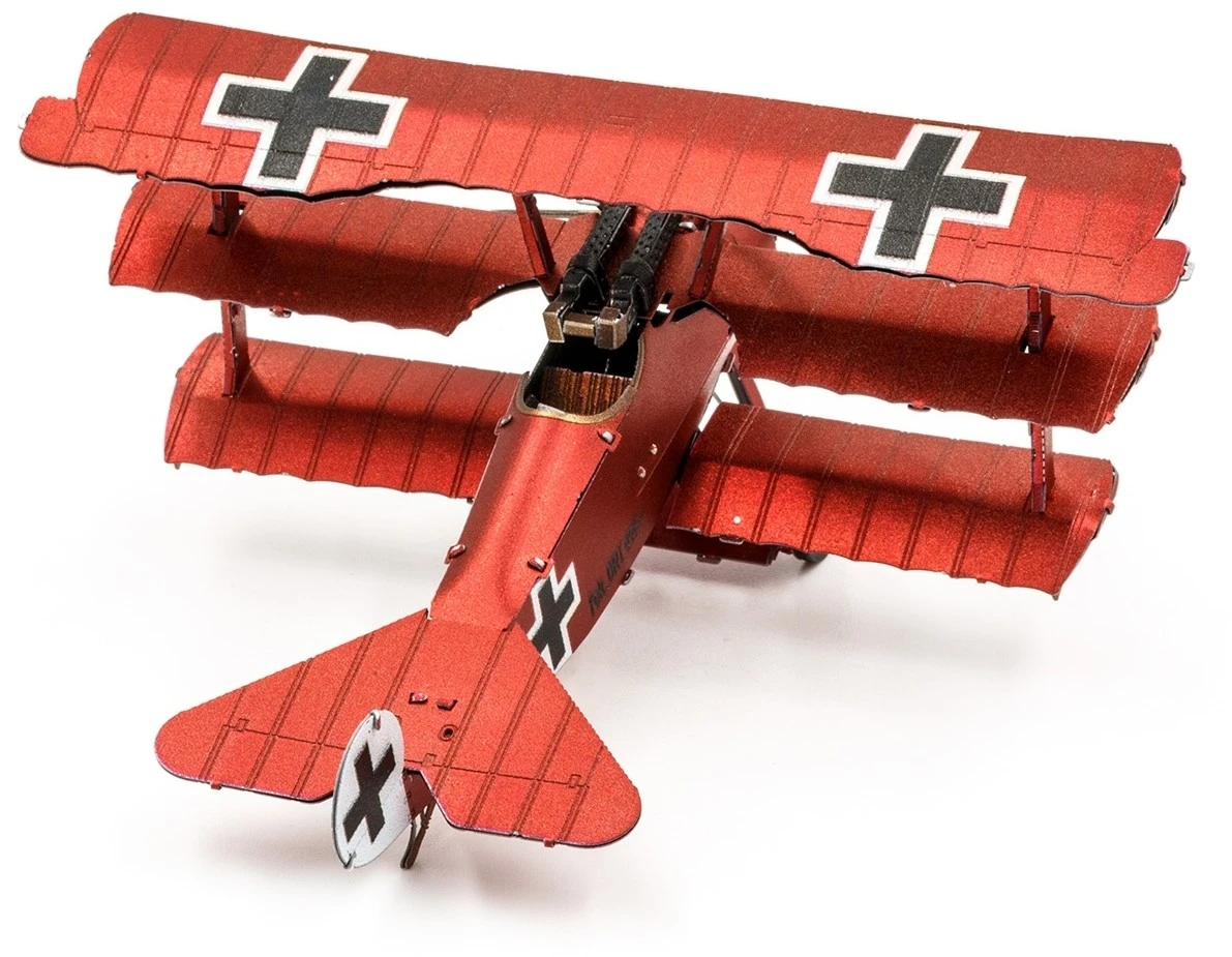 Fascinations MMS210 - Metal Earth 502473 - Tri-Wing Fokker Roter Baron, Lasergeschnittener 3D-Konstruktionsbausatz, 2 Metallplatinen, Ab 14 Jahren 5 Fascinations MMS210 - Metal Earth 502473 - Tri-Wing Fokker Roter Baron, Lasergeschnittener 3D-Konstruktionsbausatz, 2 Metallplatinen, Ab 14 Jahren – Bild 3
