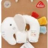 Fehn 056075 Ring-Greifling Elefant FehnNATUR – Bio-Babyspielzeug Mit Rassel Und Raschelpapier Für Babys Und Kleinkinder Ab 0+ Monaten – Größe: 14 Cm