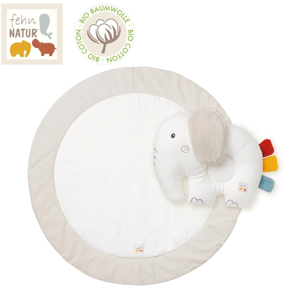 Fehn 056150 Krabbeldecke Elefant FehnNATUR – Kuschelige Babydecke Mit Kissen Aus 100% Bio-Baumwolle – Für Babys Und Kleinkinder Ab 0+ Monaten – Größe: Ø 95 Cm 3 Fehn 056150 Krabbeldecke Elefant FehnNATUR – Kuschelige Babydecke Mit Kissen Aus 100% Bio-Baumwolle – Für Babys Und Kleinkinder Ab 0+ Monaten – Größe: Ø 95 Cm