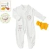 Fehn 056471 Schlafanzug FehnNATUR – Baby-Pyjama Set Mit Strampler & Spieltier Aus Bio-Baumwolle Für Babys Von 0-3 Monaten – Größe: 62