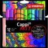 Filzstift Mit Kappenring - STABILO Cappi - ARTY - 12er Pack - Mit 12 Verschiedenen Farben