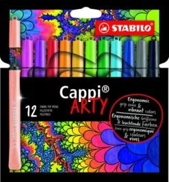 Filzstift Mit Kappenring - STABILO Cappi - ARTY - 12er Pack - Mit 12 Verschiedenen Farben