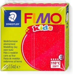 Fimo Kids Modelliermasse 42g Glitter Rot - 212
