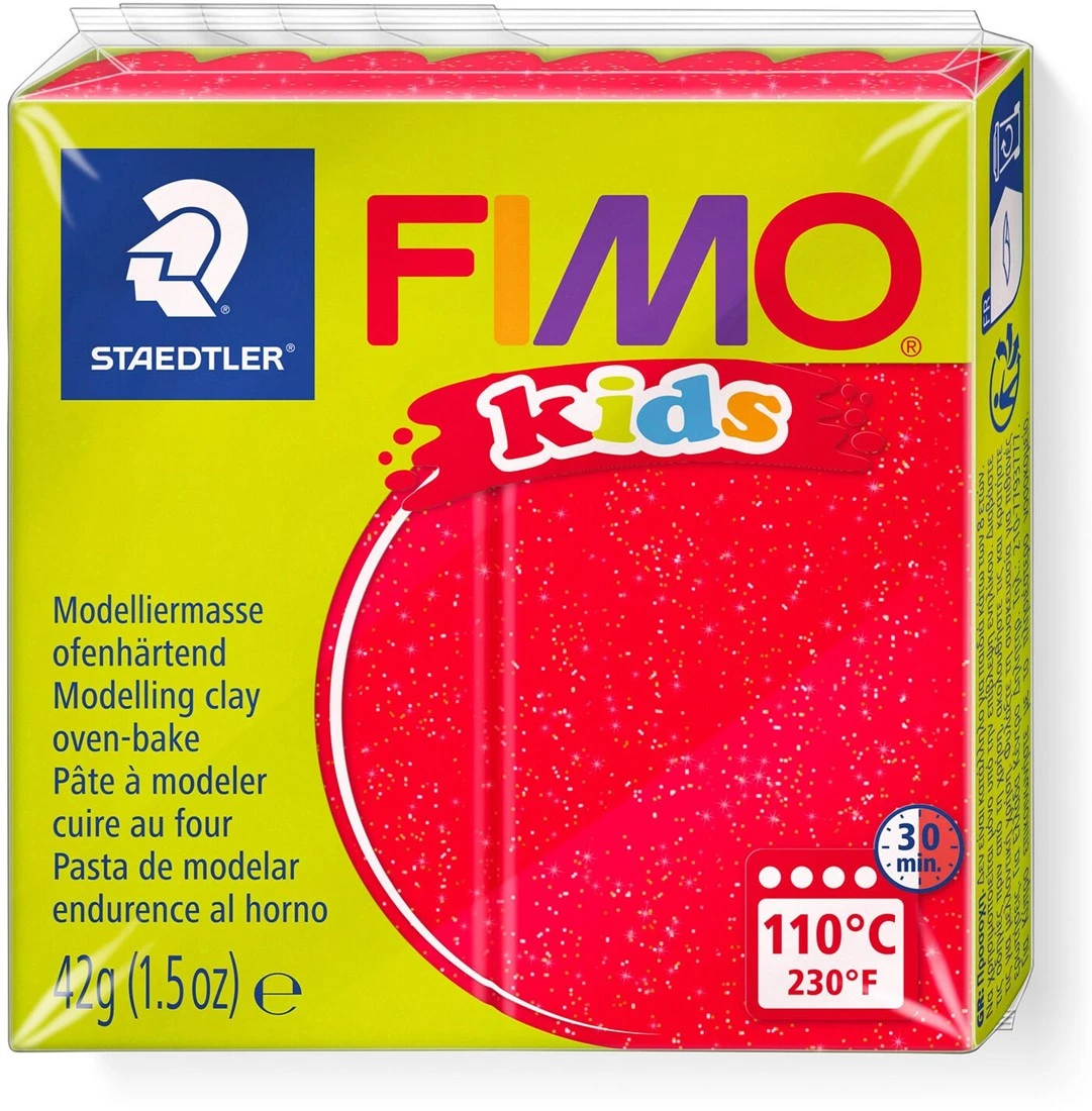 Fimo Kids Modelliermasse 42g Glitter Rot - 212 3 Fimo Kids Modelliermasse 42g Glitter Rot - 212