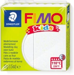 Fimo Kids Modelliermasse 42g Glitter Weiß - 052