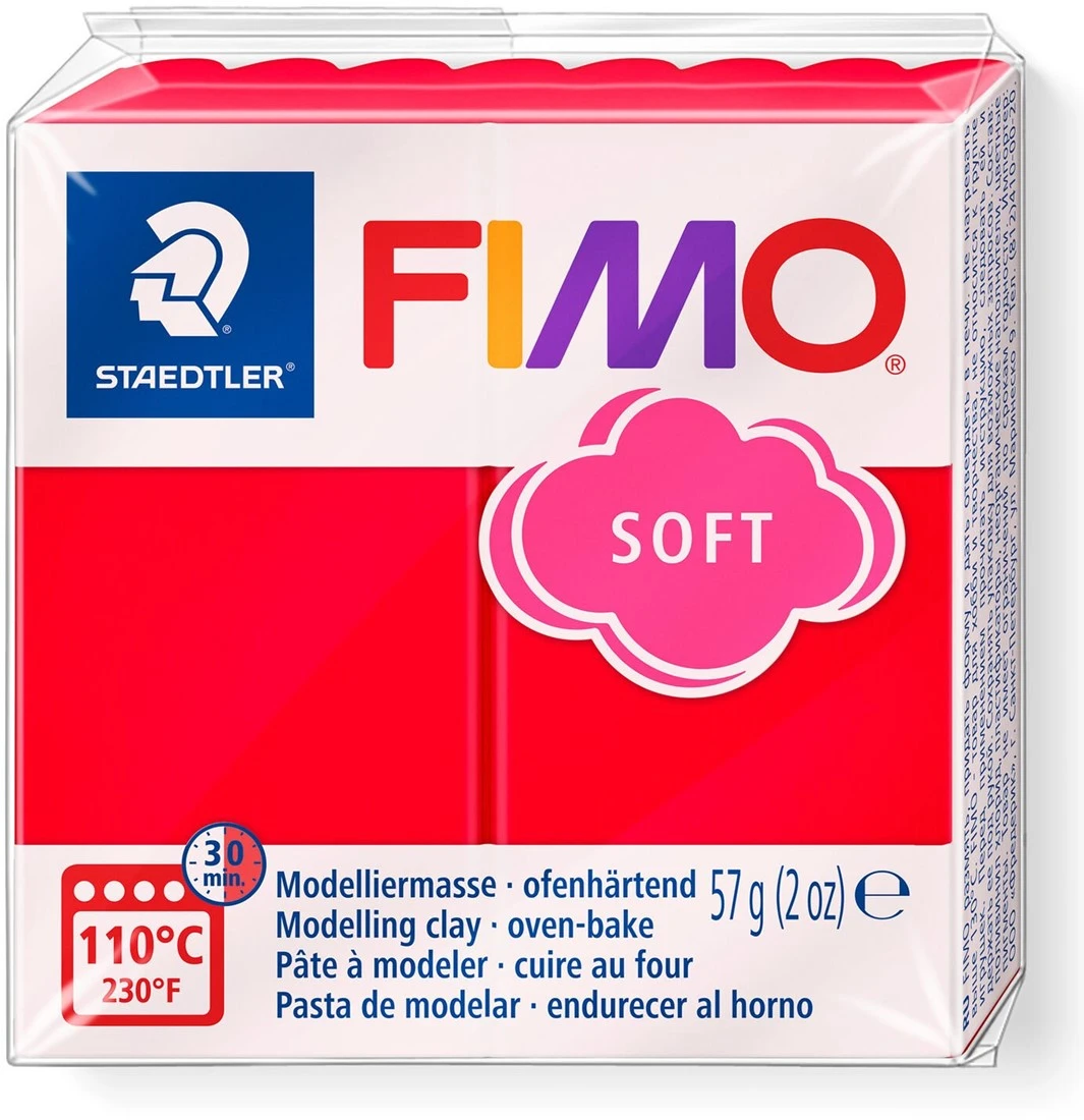 Fimo Soft Modelliermasse 57g Indisch Rot - 24 3 Fimo Soft Modelliermasse 57g Indisch Rot - 24