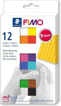 FIMO Soft Ofenhärtende Modelliermasse. Kartonetui Mit 12 Sortierten Basic-Farben.