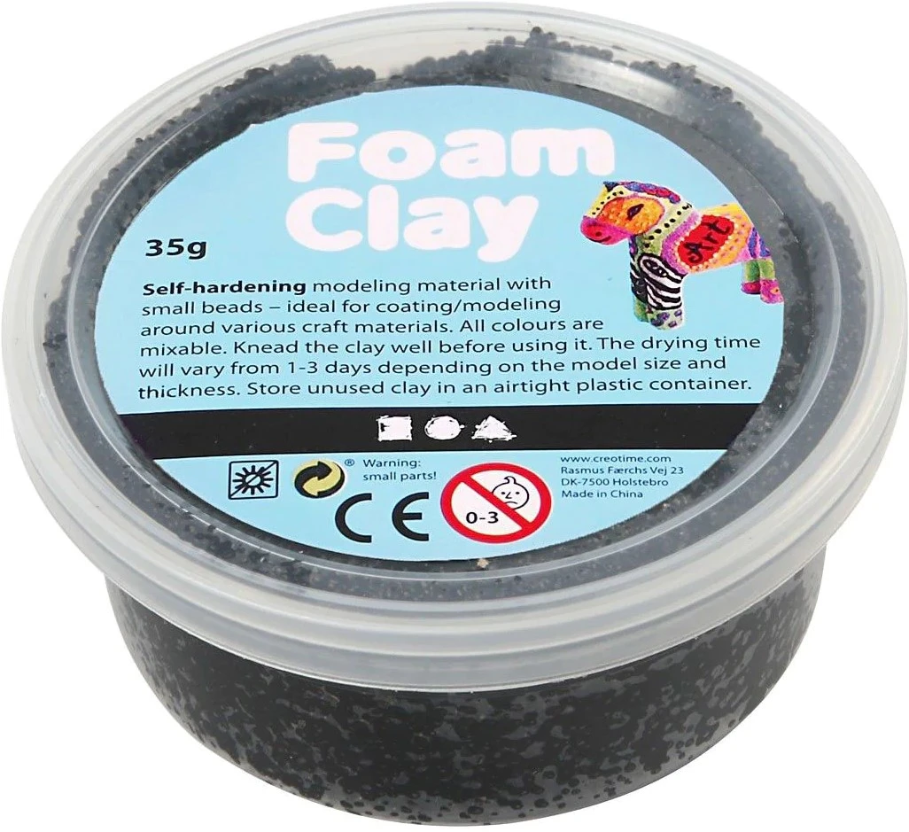 Foam Clay, Schwarz, 35 Gr/ 1 Box 3 Foam Clay, Schwarz, 35 Gr/ 1 Box