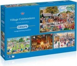 Gibsons Puzzle Village Celebrations - 4 X 500 Teile -Djeco Geschaft gibsons puzzle village celebrations 4 x 500 teile 3