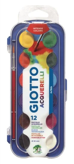 Giotto 3512 00 Acquerelli Wassermalkasten, Sortiert, 12 Farben