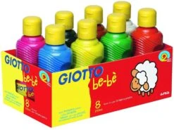 GIOTTO Be-bè F532000: Temperafarben-Set Für Kinder - 250 Ml - Mit 8 Farben - Direkt Malfertig - Inklusive Dosierer In Der Kappe - Abwaschbar