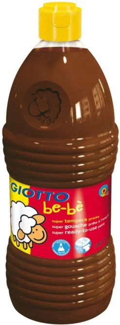 GIOTTO Be-bè Temperafarbe, Malfertige Farben, Für Kinder Ab 2, 1000 Ml - Braun