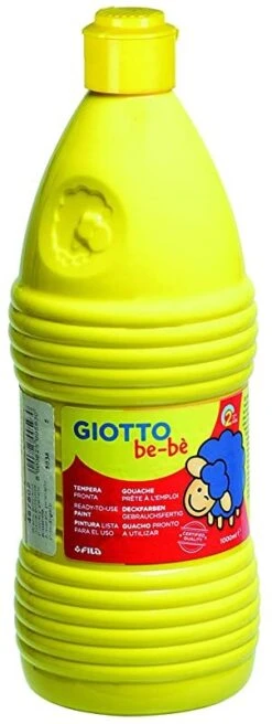 GIOTTO Be-bè Temperafarbe, Malfertige Farben, Für Kinder Ab 2, 1000 Ml - Gelb