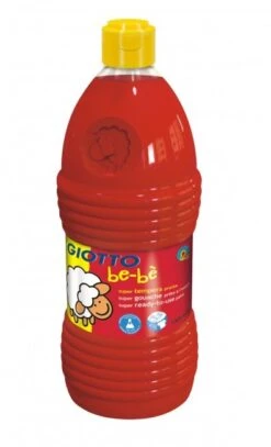 GIOTTO Be-bè Temperafarbe, Malfertige Farben, Für Kinder Ab 2, 1000 Ml - Rot