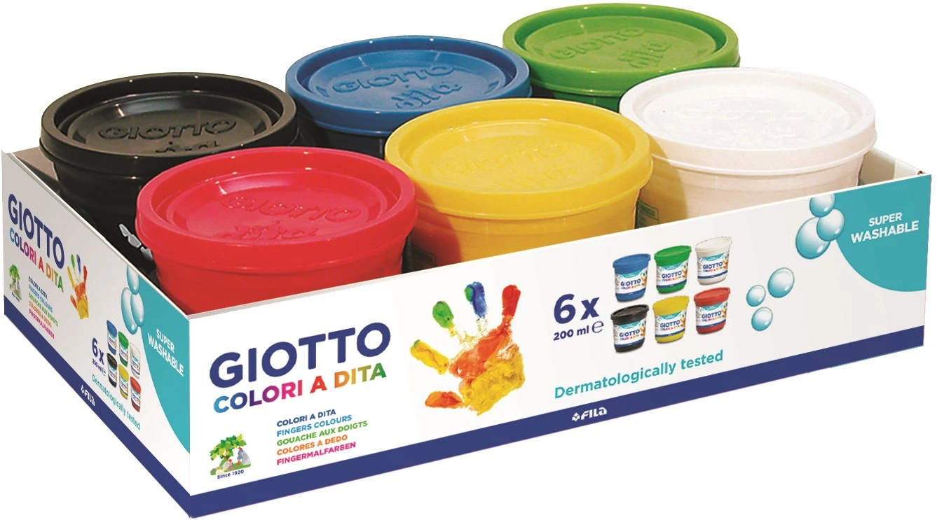 Giotto DITA Fingermalfarbe Im Set 6 Farben à 200 Ml 5350 00, Mehrfarbig, 6X 200ml 3 Giotto DITA Fingermalfarbe Im Set 6 Farben à 200 Ml 5350 00, Mehrfarbig, 6X 200ml