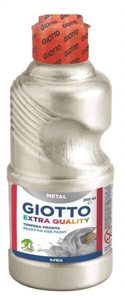GIOTTO Extra Quality, Malfertige METALLIC Temperafarbe Höchster Qualität, 250 Ml - Silber